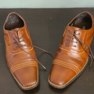 Stacy Adams brown dress shoes boys size 5